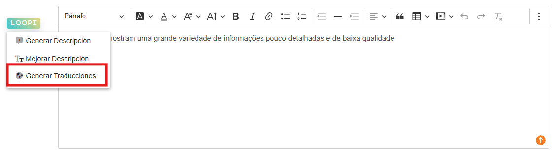 Herramienta para generar traducciones automáticas de contenido
